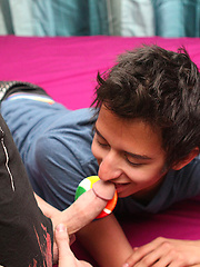 Chris pounds Daniel`s tight hole in a few positions, even almost lifting him off the bed during missionary!