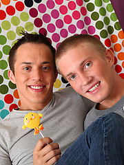 Devon charmed by Brice's charm soon undresses himself for a tender sex session!