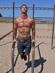 Hot muscle athlete Christian jacking off dick