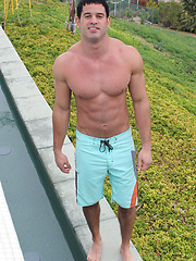 Hot athlete Theo strokes dick