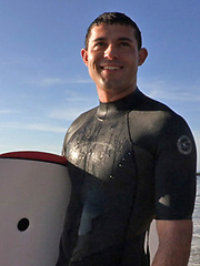 Hot surfer with sexy hairy chest Zach wanking off