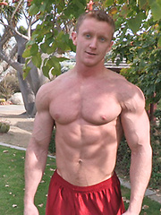 Clark working out and strokes his muscle cock