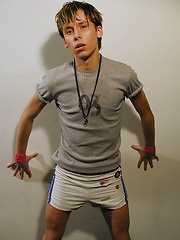 Extremely fit Kamil stroking his very hard cock.