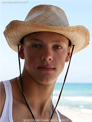 Stanley shows his perfect young muscled body on a beach