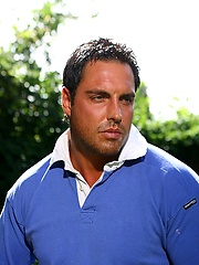 Hot hunk Marcello posing outdoors