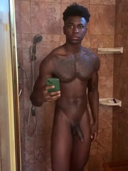 Quentin Parker showering with that meat.