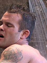 Richard and Oscar hopped into the shower for some steamy, wet, ass eating