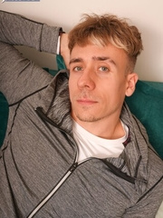 Tattooed hunk Lex Moore jacking off his big cock