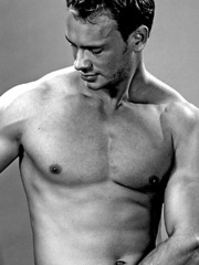 Muscled worker showing his dick