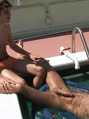 Gay boys Jon Dieseal & Mario Angel shamelessly fucked at the pool