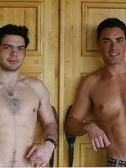 Dark-haired stud Jeremy receives a hot BJ from his roommate Jimmy