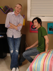 Oliver Youngblood and Helix Levin have fun in a bedroom