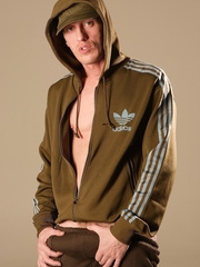 Hung lad shows his huge uncut dick