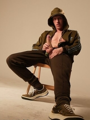 Hung lad shows his huge uncut dick