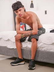 Alejandro Alzate shows his skinny latino ass