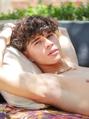 Curly twink Milcon Tonso show his sexy ass and dick