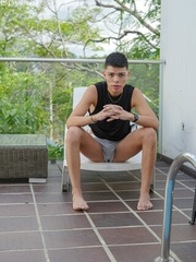 Skinny latino lad Zack Torres show his ass