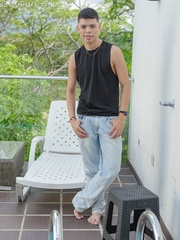 Skinny latino lad Zack Torres show his ass