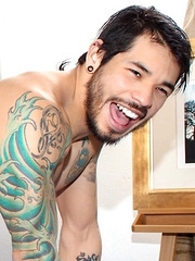 Skinny latino lad Zack Torres show his ass