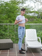 Sexy latino boy Santi Gomez posing naked