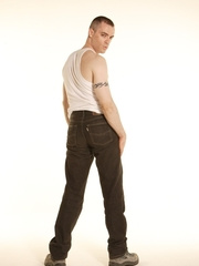 Sexy lad plays with his uncut dick