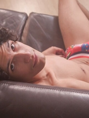 Sexy latino boy Danny Collins playing with his huge uncut dick