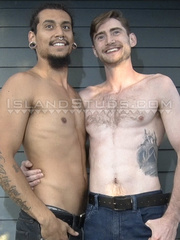 8" Besties Dorian & Javier are Back! Tall 6'2" Bros Pee x2, Workout Boners, and Explode In HOT Jerk-Off DUO Action!